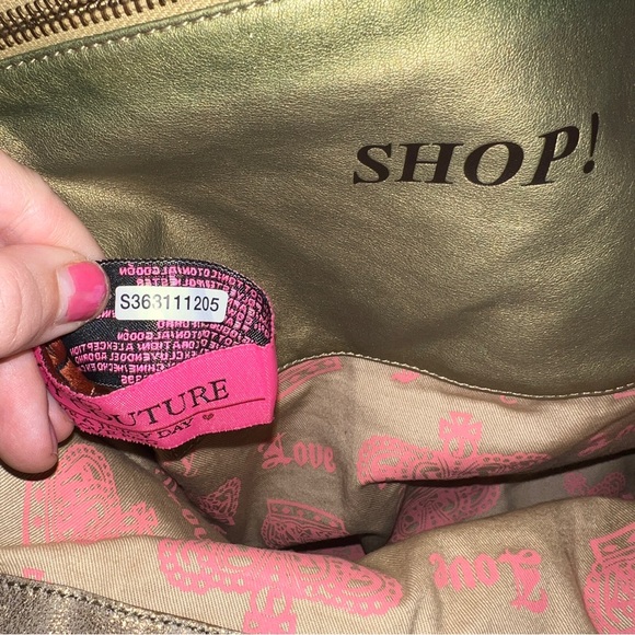 SOLD Vintage Pink Juicy Couture Tote Bag Purse Terry Cloth Preloved Palm Tree - Picture 8 of 14